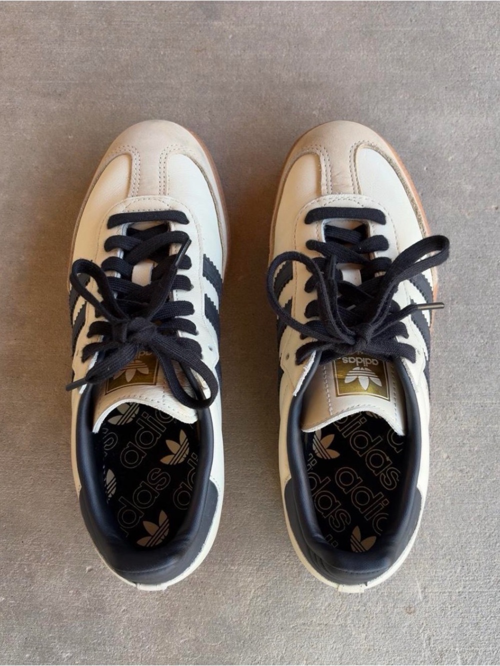 adidas Samba OG Sneakers in Cream, Black & Gum - Picture 4 of 7